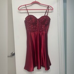 BB Peppers Red Sparkly Homecoming Dress